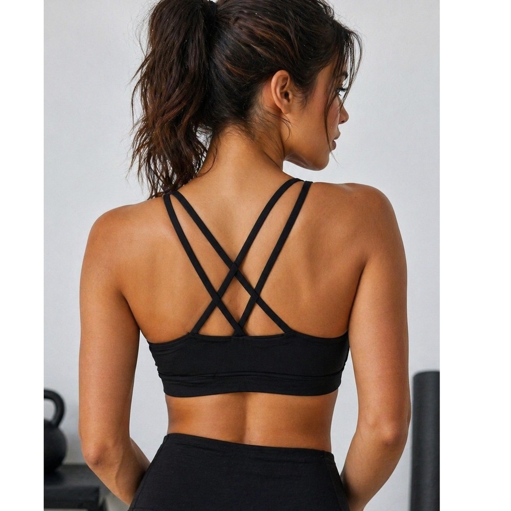 ThirdLove Black Strappy Back Sports Bra Size Large Activewear Yoga Gym